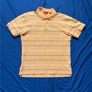 Izod orange and blue retro striped polo shirt
